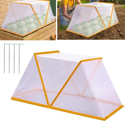 Garden Row Plant Protector Foldable Raised Garden Beds Plant Nursery Cover with Ground Nails Vegetable Rows Guard Greenhouse for Protecting Plants