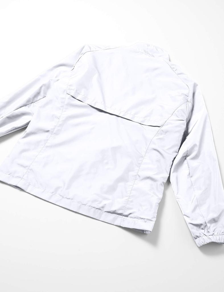 Mizuno Training Windbreaker Shirt Size 32JE8015 Men's Jacket, Water-Repellent, Sweat-Wicking, Quick-Drying, Unisex, White/Black, L,