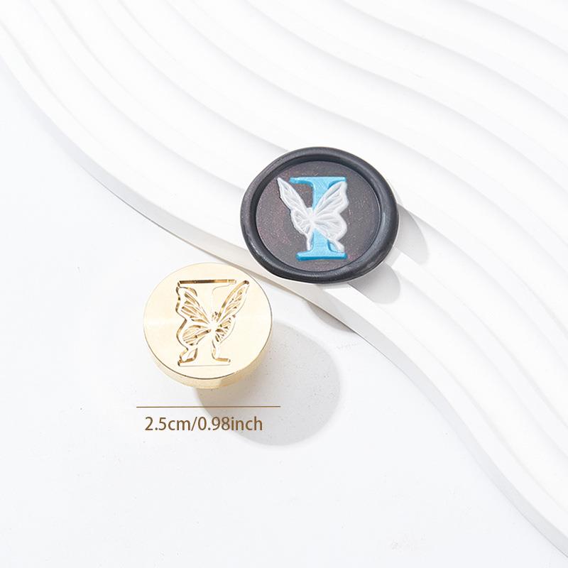 Butterfly Letter Seal(A~Z)Seal Stamp Brass Head With Wooden Handle Make Wax Seals For Wedding Invitations/Envelopes/Gift Wrap
