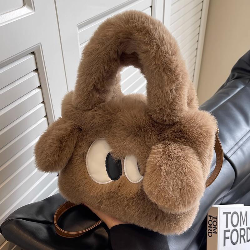 

Плюшевая сумка 2023, осенне-зимняя новая стильная меховая сумка, высококачественная милая сумка, модная универсальная сумка, женская сумка one size