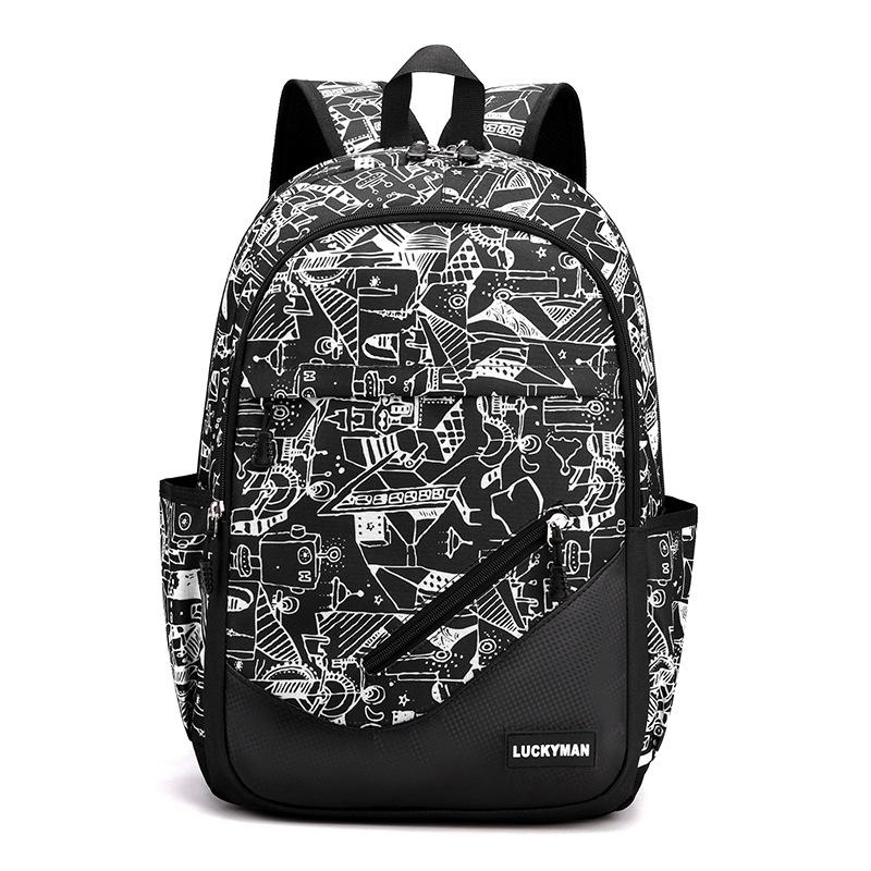 Backpack Men's Simple Large Capacity Travel Backpack Casual Japanese Junior High School High School Student Book Backpack