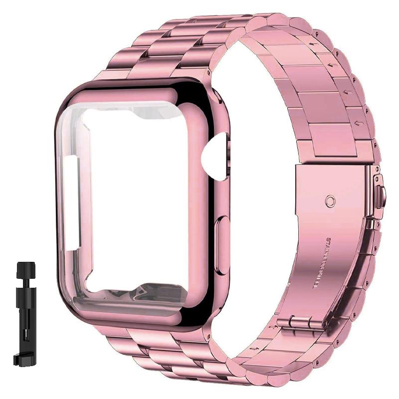 Case+Strap iWatch Band Ultra2 49mm Stainless Steel Metal Strap For Apple Watch 9 41 45MM 44mm 40mm SE Series 8 7 6 5 4 Cover