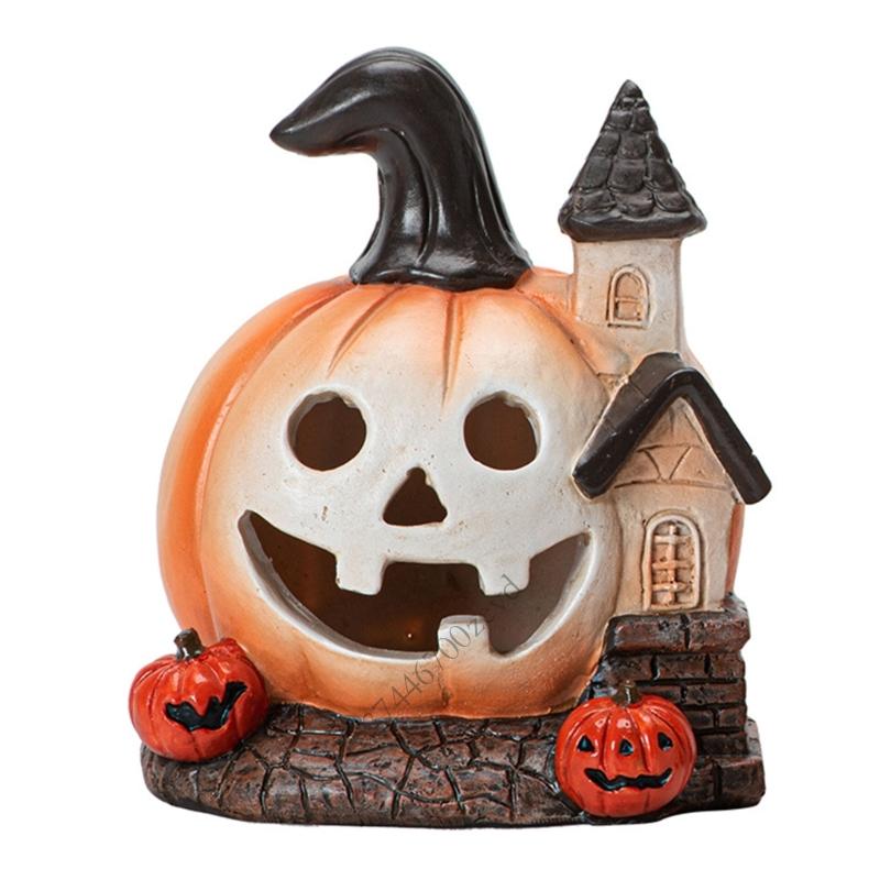 Halloween Pumpkin Figurines Fairys Halloween Garden Accessories Centerpiece P9YB