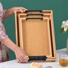ZISIZ Bamboo Rectangular Tea Serving Tray