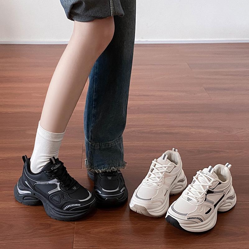 2025 summer new Korean version breathable dad shoes women ins student casual shoes women's platform running shoes women HB312