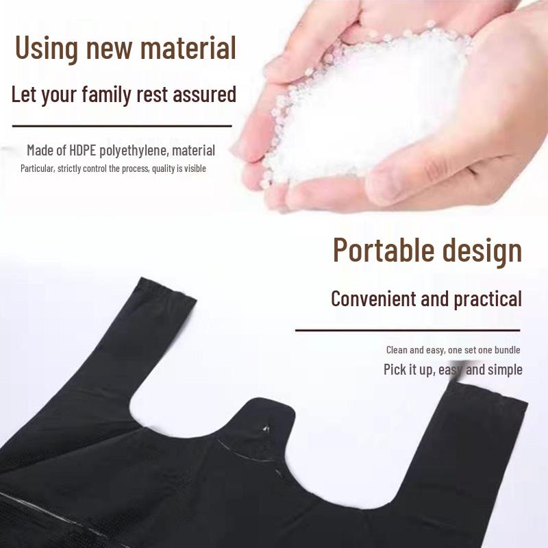 Schwere schwarze Müllsäcke mit dicken Griffen für den Heim- und Hotelgebrauch