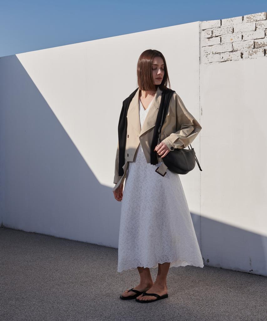 Owaiwai Eyelet Embroidery Long Dress_Ivory
