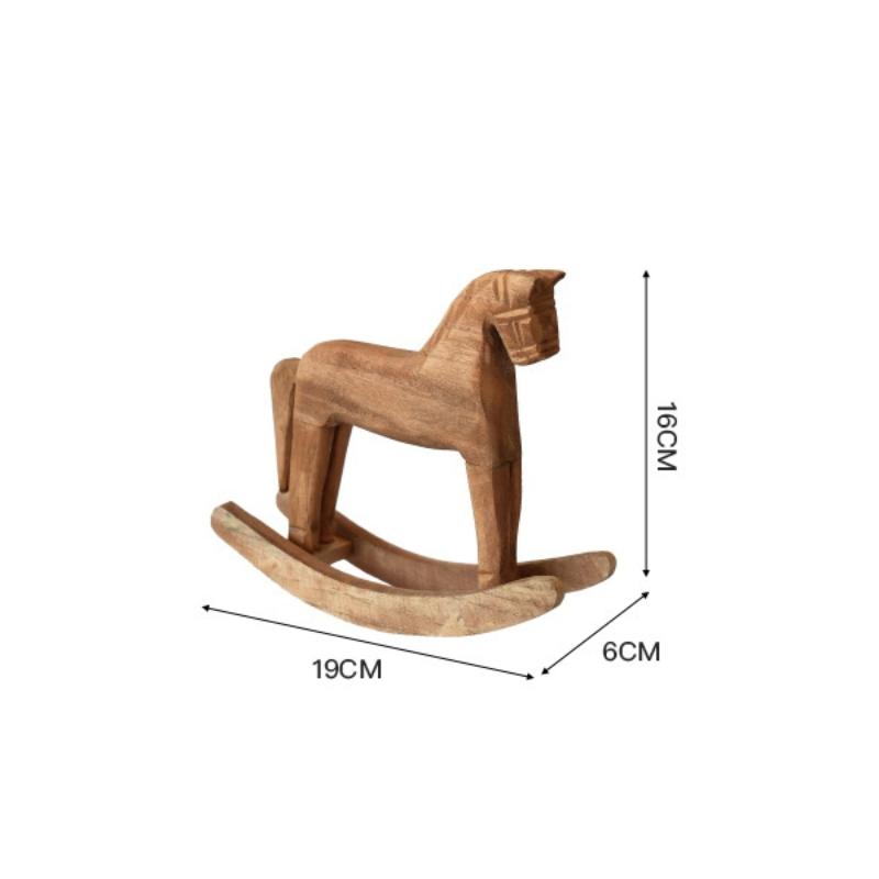 Creative Hand Carved Wooden Horse Series Retro Style Rocking Horse Desktop Decoration Ornament For Friends Commemorative Gift