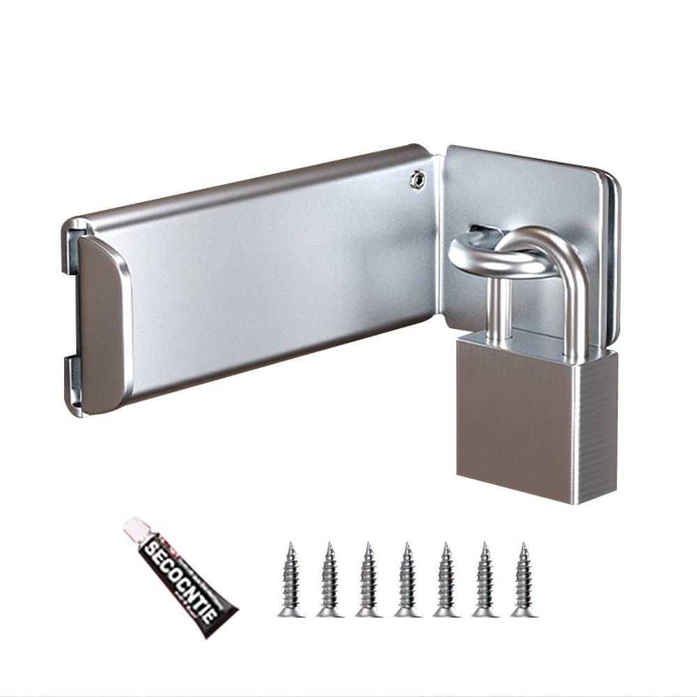 New Stainless Steel Door Clasp Lock 90 Degree Right Angle Door Latch Anti-theft Burglar-proof Gate Latch Household Door Hasp