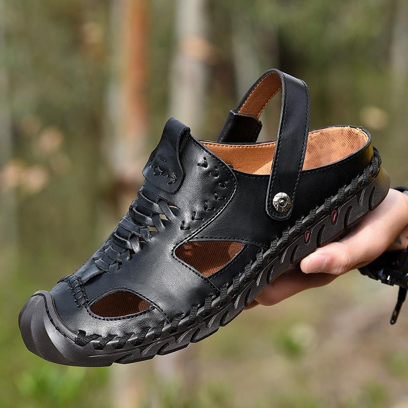 2025 New Handmade Breathable Two-wear Beach Cowhide Sandals