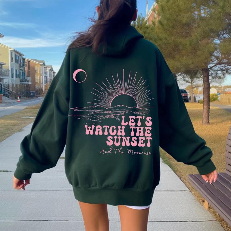 Girls' Cross Sunset Drop Shoulder Hoodie