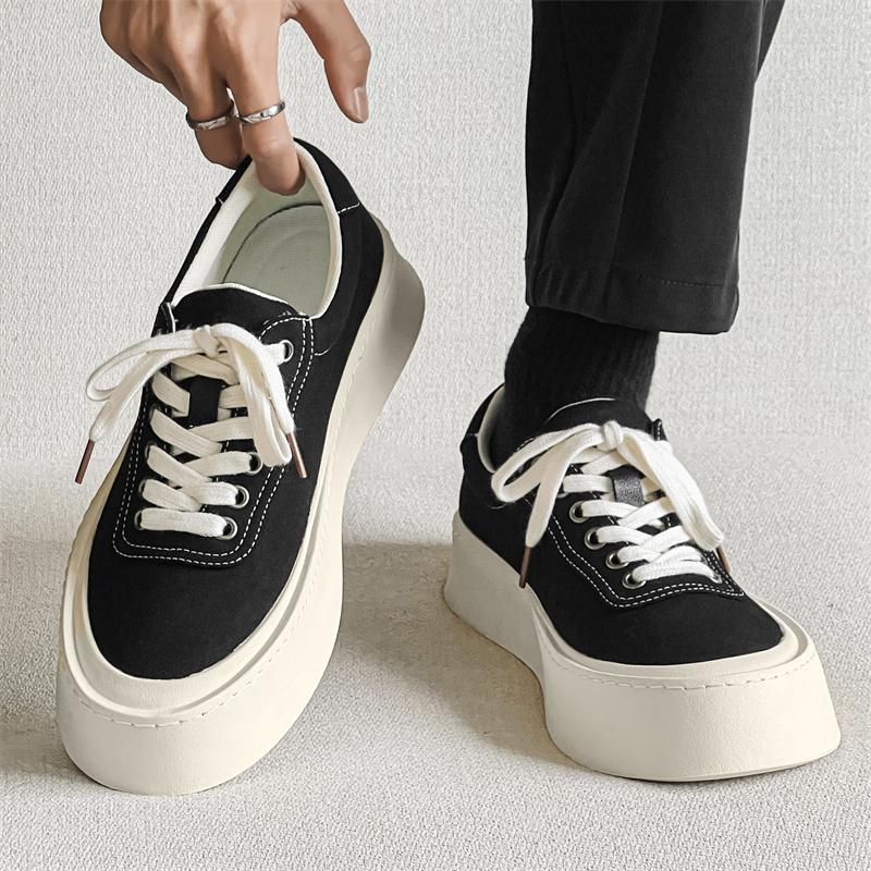 Casual trendy men's canvas shoes Minimalist and comfortable style Office School Outdoor Party Walking Men's Black Board Shoes
