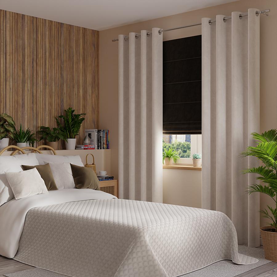 VELVI Decorative bedspread in a shade of warm, light gray - 170x210cm