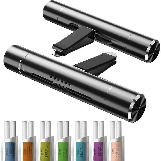 Auto-Lufterfrischer, Diffusor, Entlüftungsclips, Parfüm, ätherische Ölsticks für Frauen und Männer, Auto-Duft, Dekorationszubehör(Schwarz)