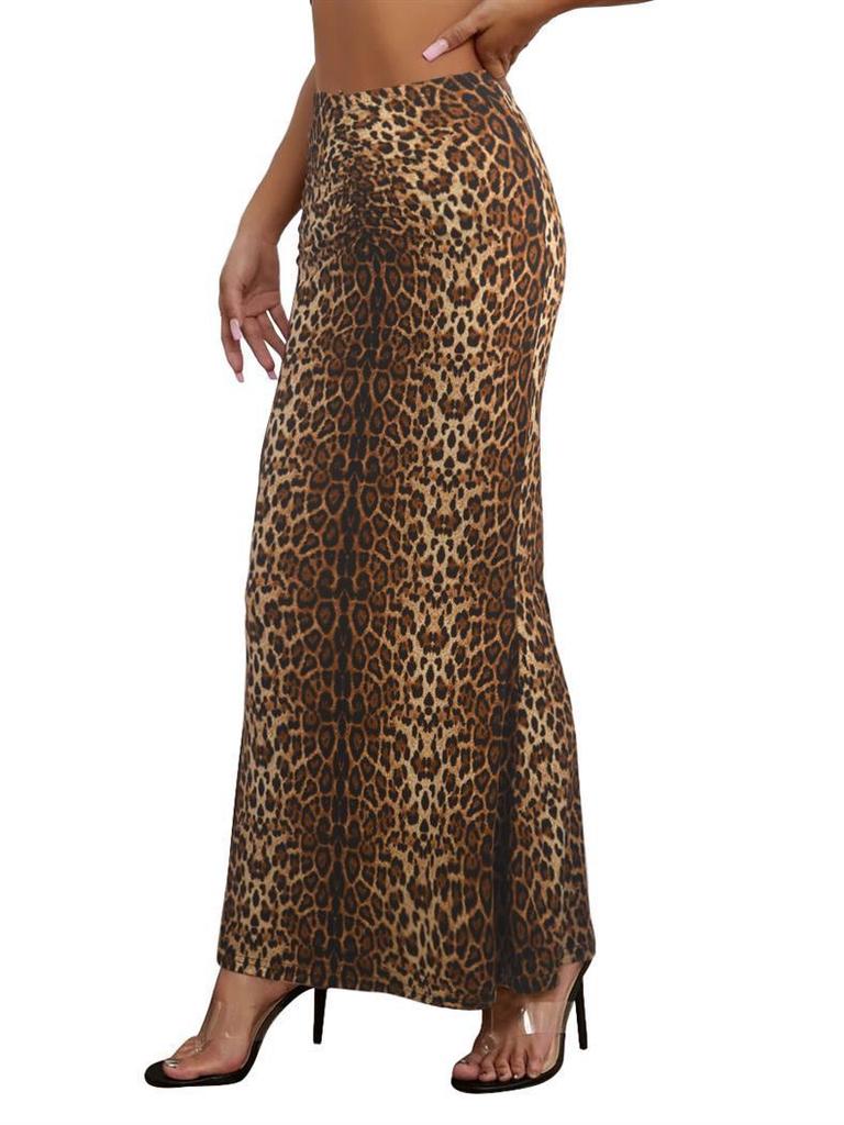2024 Autumn/Winter Leopard Print Bodycon Mermaid Skirt