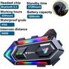 1pc Bluetooth 5.3 Helmet Headphone RGB Colorful Mixing Motorbike Earphone  For 2 Riders
