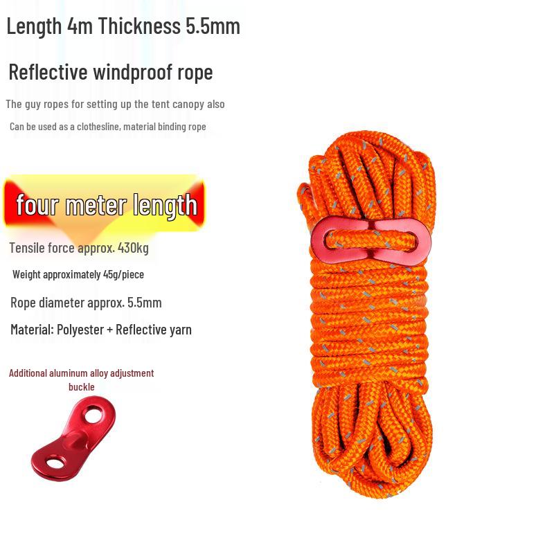 Reflective Wind Rope for Camping Tents - 4mm & 6mm Guy Rope