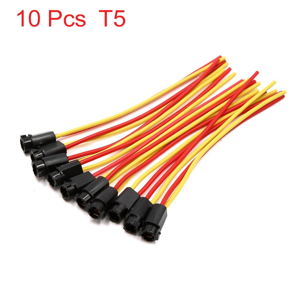 2/3/4/5/10Pcs T5 Panel Light Lamp Bulb Dashboard Indicator Extension Wire Harness Socket Connector for Car T5 Light Socket