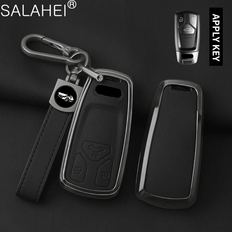 

Чохол-обкладинка для автомобільного ключа-пульта з цинкового сплаву та шкіри для A4 B9 A5 A6 8S 8W Q5 Q7 4M S5 S7 TT Захисник Безключовий Корпус Аксесуари