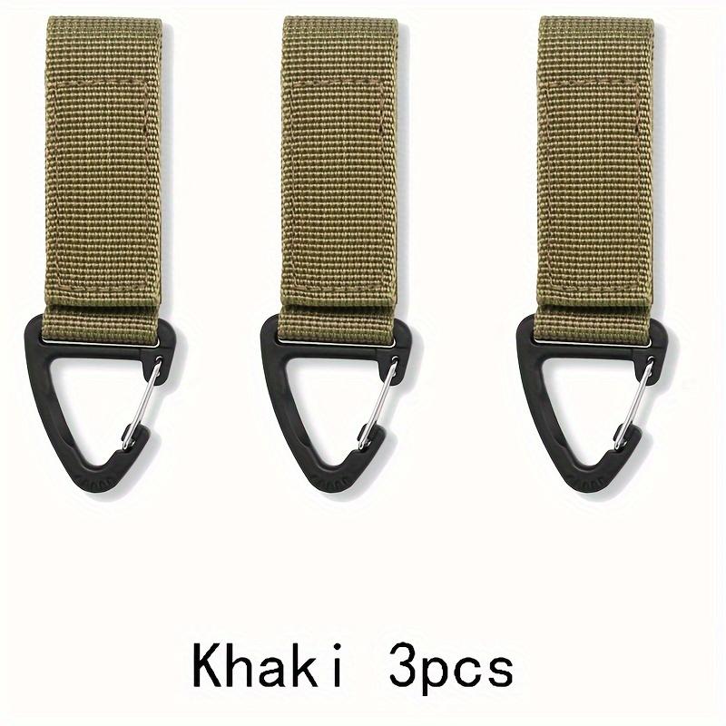 3/6Pcs Keychain Holders - Nylon Webbing Hanging Gear Clips with Triangular Buckle Hook for Outdoor Camping