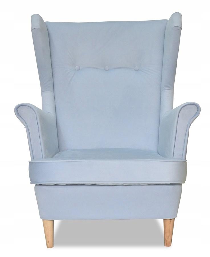 ARI Wing Chair with Footrest, Scandinavian Family Meble Blue