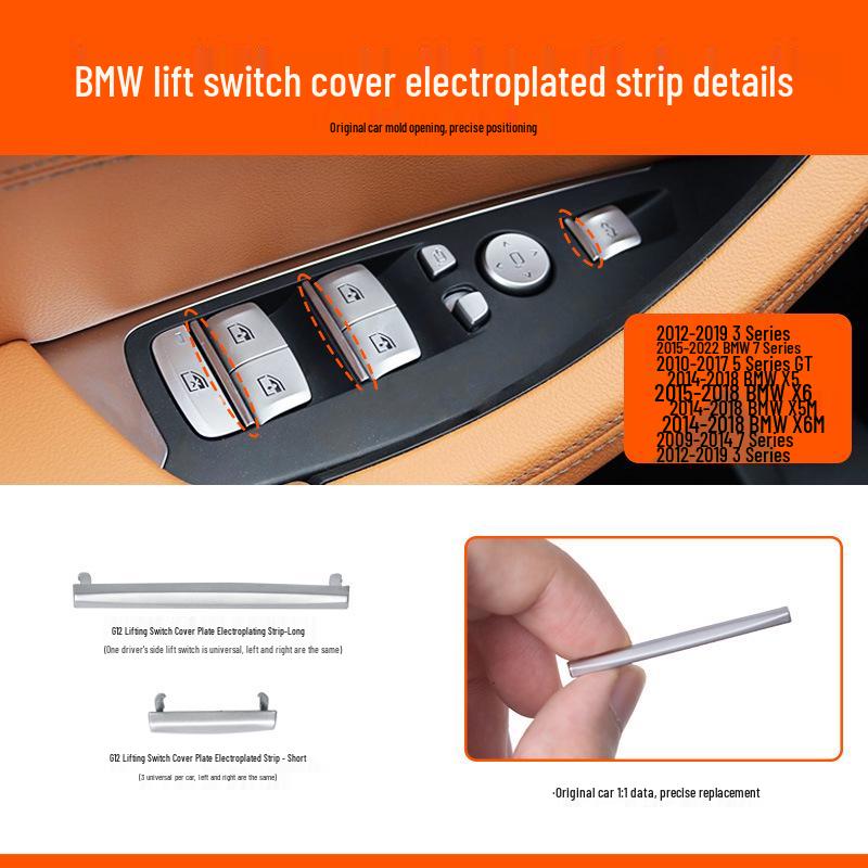 Electroplated Silver Trim for BMW 3 Series, 7 Series, X5, X6: A/C Button Panel & Window Lift