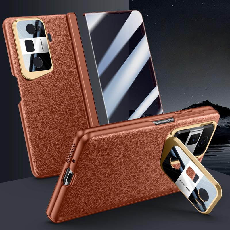 

Подходит для Honor MagicVs3 Чехол для мобильного телефона Пленка Встроенная подставка Объектив Полностью закрывающий Деловой Мужской Складной Кожаный чехол с защитой от падений Honor Magic Vs3