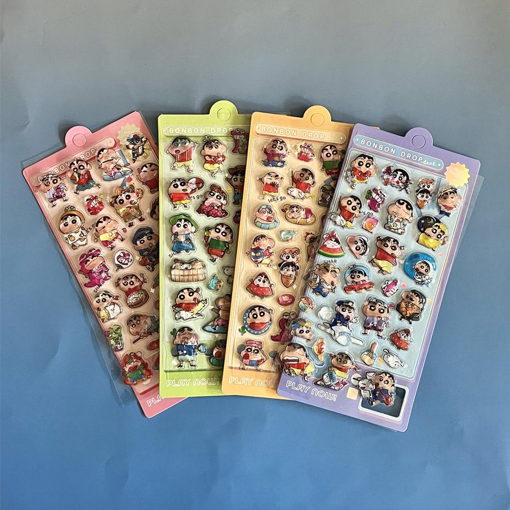 Crayon Shin-Chan Soft Pinched Happy Buttocks Sticker Children'S Decompression 3d Bubble Sticker Phone Case Decoration Sticker