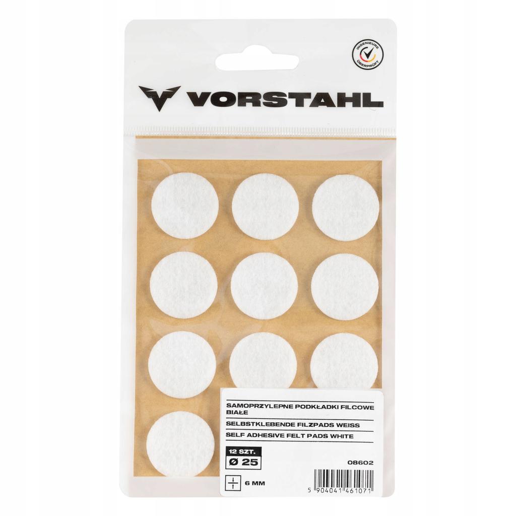 Self-adhesive white felt pads (set of 12) FI 25mm Vorstahl