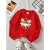 Kids Sweatshirt,Casual Printed Round Neck Pullover, Strawberry with Ribbon And Cream, Autumn And Winter ,Comfortable Warm Fashion Printed Top