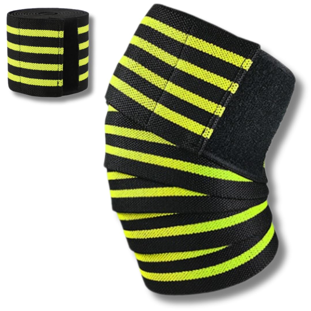 Capprecier Knee Knee Strength Training Compression for Men and and 4 Support, Wrap, Belt, Wrap-around Support, Elastic, Women, Ambidextrous,