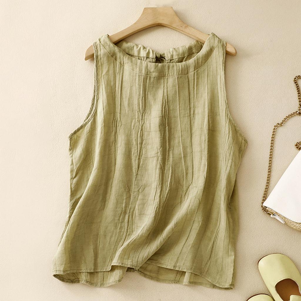 Women's Vest Fashion Casual T-shirt Tops Back Hollow Design Vest Sleeveless T-shirt Outer Wear Inner Wear Bottoming Sling