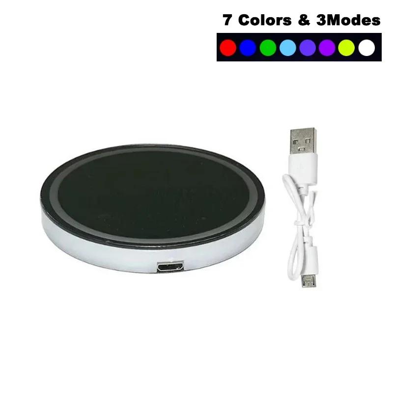 1/2PCS LED Car Cup Holder Lights, Light up Car Coasters for Cup Holders 7 Colors Changing USB Charging Mat Waterproof Cup Pad