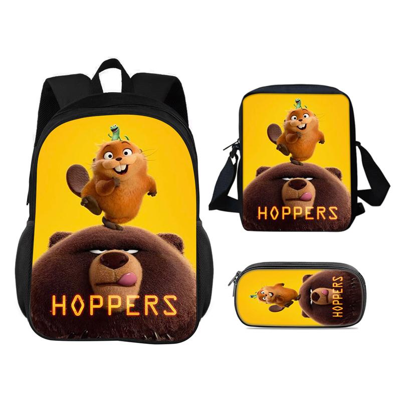 3-delige Set Rugzak Student School Schoudertas Etui Cartoon Film Hoppers Reizen Rugzak Kinder Verjaardagscadeau