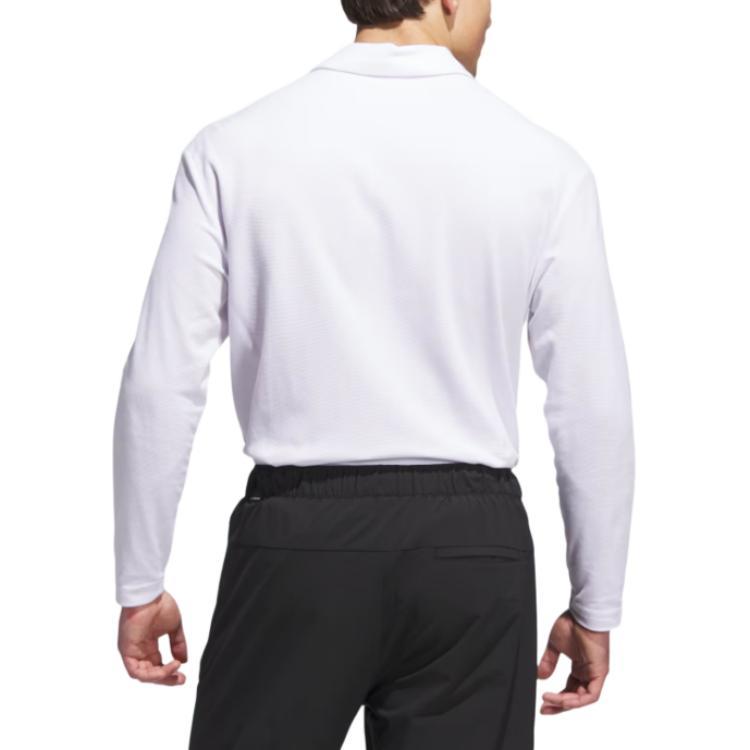 Adidas Logo Loose Long Sleeve Polo Shirt Men tops White JN3037