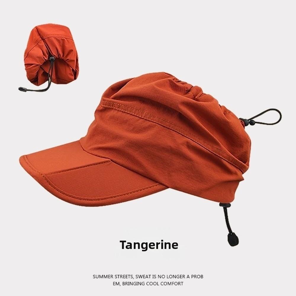 New Foldable Summer Outdoor Quick-drying Cap UV protection Waterproof Open Visor Baseball Hat Adjustable Flat Hat оранжевый