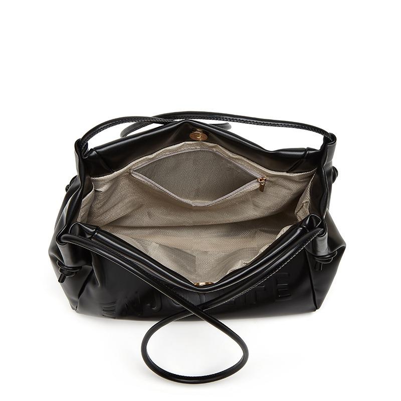 New Large-capacity Student Class Commuter Bag Women's Versatile Texture Shoulder Underarm Bag Fashionable Soft Leather Tote Bag
