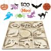 Wooden Halloween Ornaments Hollow Hanging Pendant for Home Art Crafts
