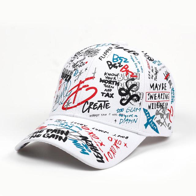 Summer Baseball Cap Graffiti Sun Caps Hip Hop Visor Hat Adjustable Snap-back Hats For Women Golf Cap