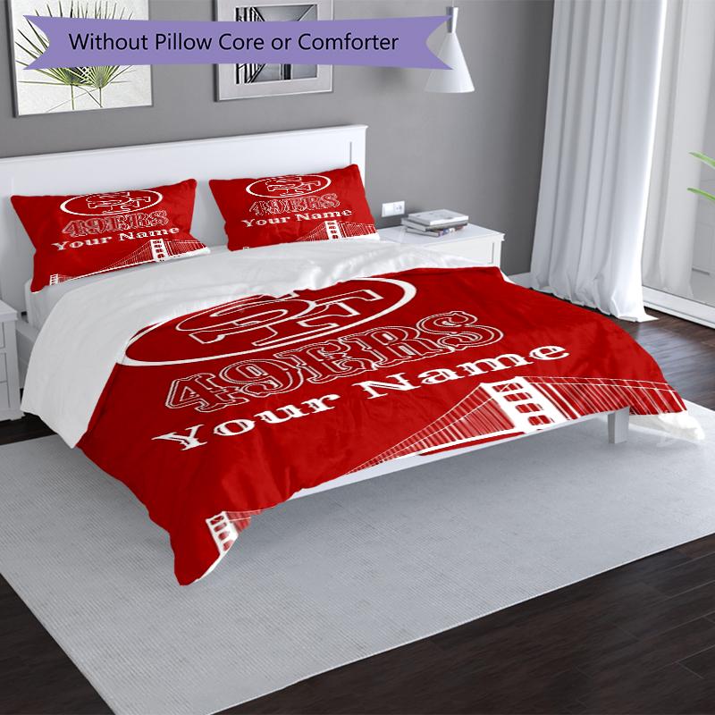 San Francisco 49ers Custom Name Text Print 1Pc Bedding Set Duvet Cover With Two Pillowcases Soft Bed Linen For Household Bedroom