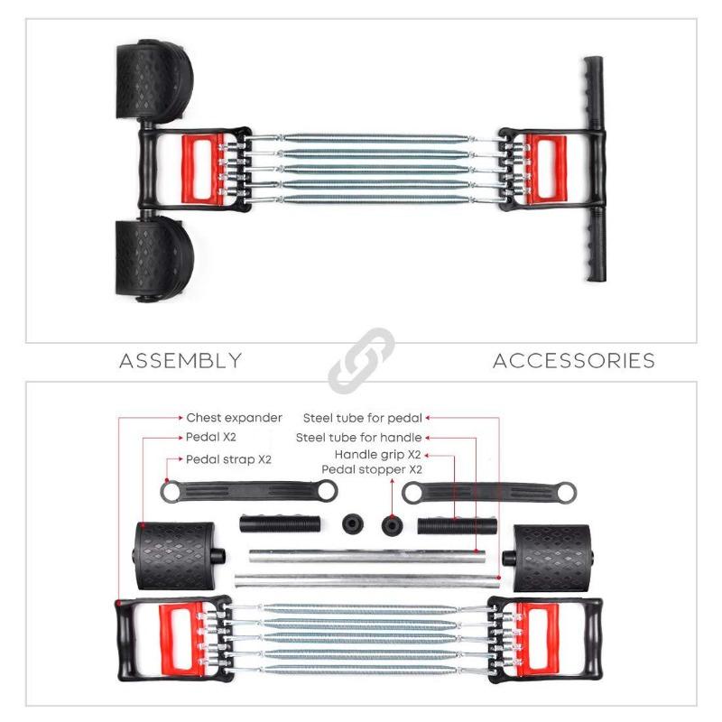 3 in 1 Federzugarm-Workout Brustexpander Multifunktionaler Fitness-Spannungsmuskeltrainer