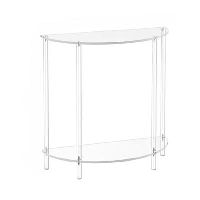 Modern Acrylic Two Layer End Table for Bedroom or Living Room Portable Accessory for Home Decoration and Storage