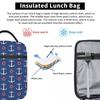 Navy Ship Nautical Anchor And Ship Wheel Ocean Insulated Lunch Bag for Women Kids Leakproof Food Boxes Thermal Lunch Box Tote