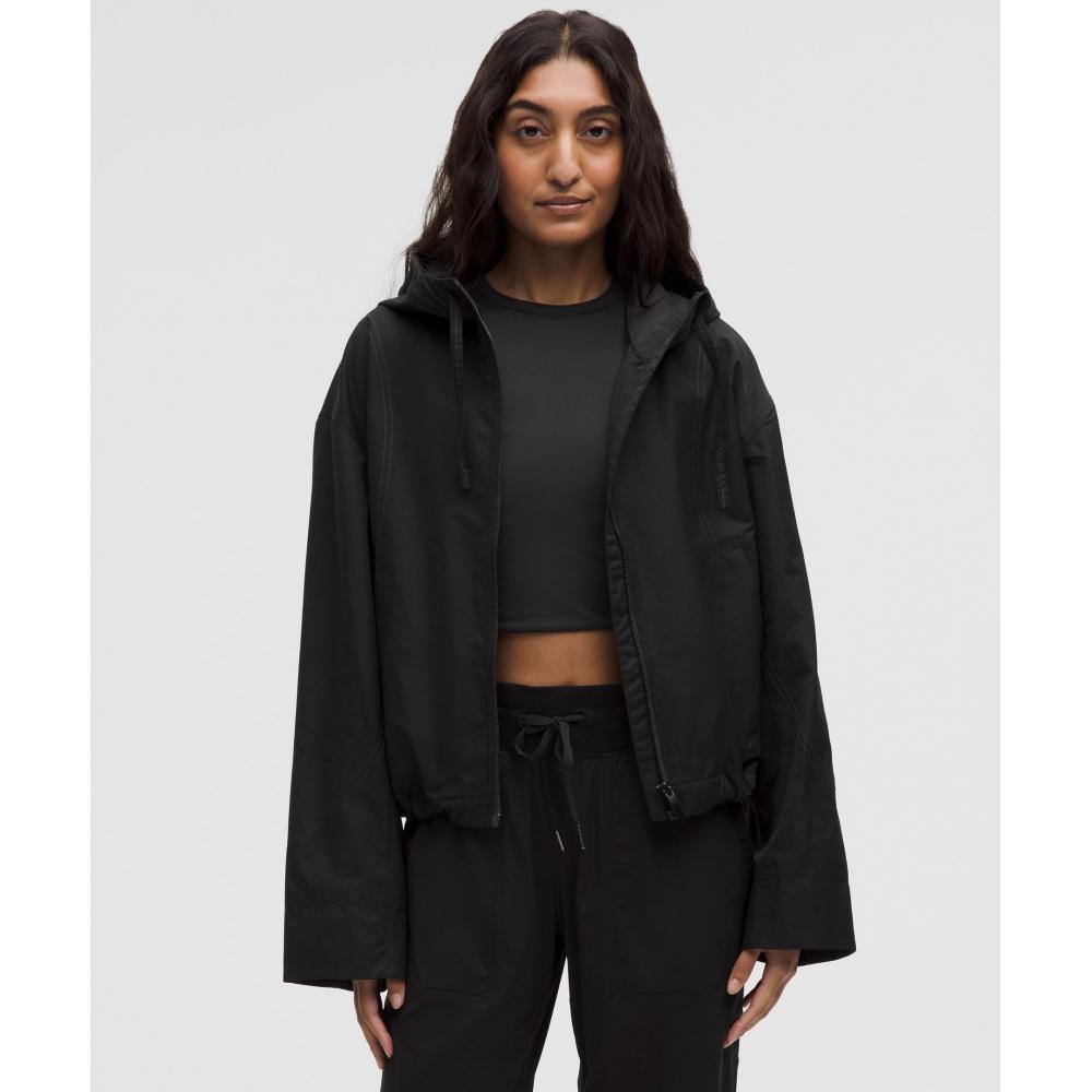 

Lululemon Water Resistant Cropped Hooded Jacket Black Graphite Grey XXXS