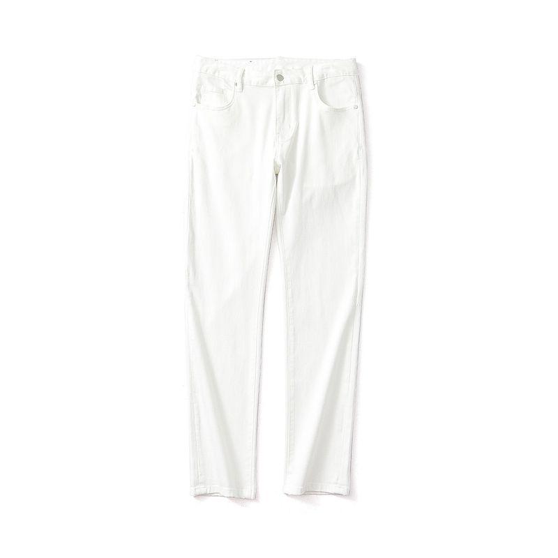 Old Money Style White Denim Men Straight-leg Summer Thin Stretch Pants Export Men s Pants Retro Casual Pants White eur38