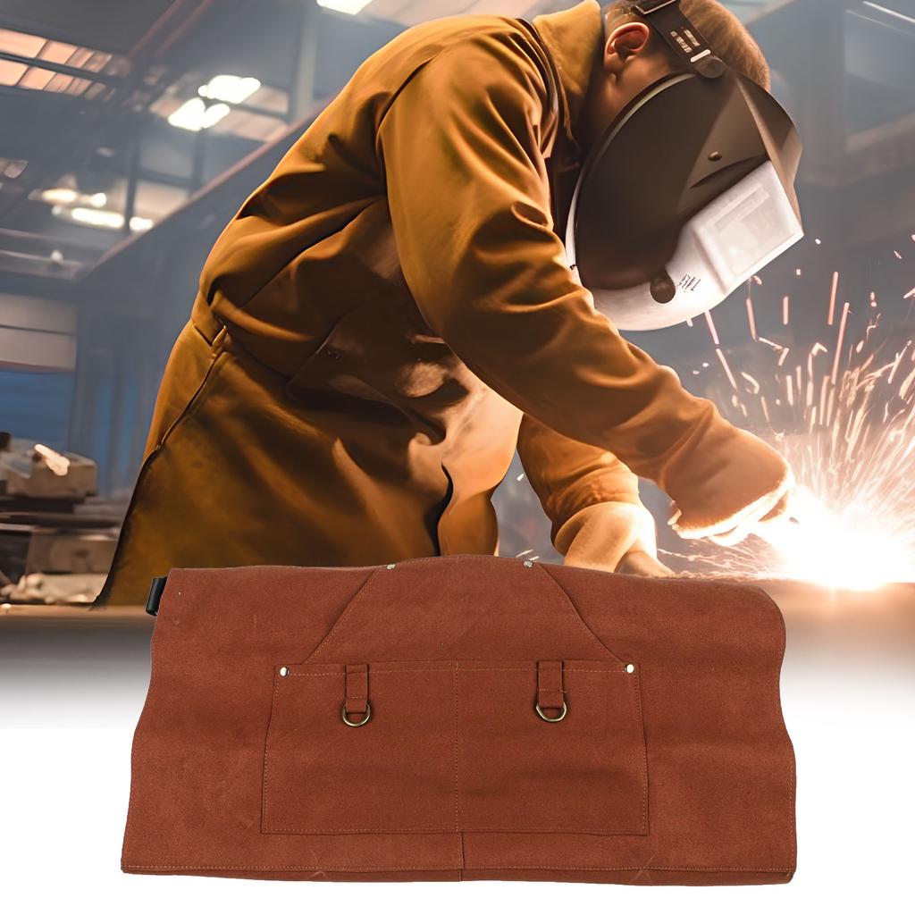 Full Split Cowhide Welding Apron Fire Resistant and Flexible Design Essential Safety Gear for Welders and Blacksmiths