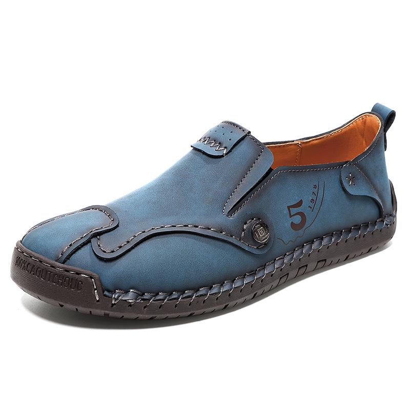 2025 Autumn Handmade Men's Large Size Casual Leather Slip-on Moccasins
