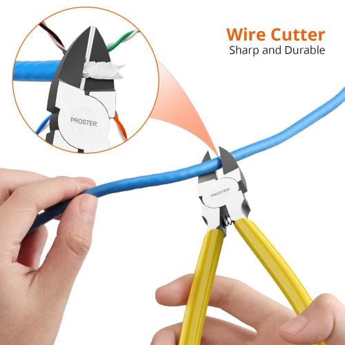 Proster RJ45 Crimping Tool, LAN Connector Crimping Pliers, Compatible with RJ45/RJ11/RJ12, CAT5/CAT6/CAT7, LAN Checker, CAT6 Connector & Protective Co