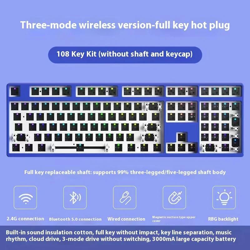 

Noppoo F108 Механическая клавиатура Комплект из трех режимов RGB горячая замена игровая клавиатура 108 клавиш настраиваемые аксессуары для ПК геймеров офисный подарок синий