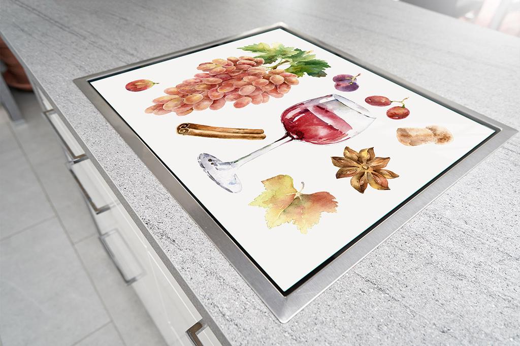 SZKLANA PŁYTA OCHRONNA NA KUCHENKĘ 70x52 WINO